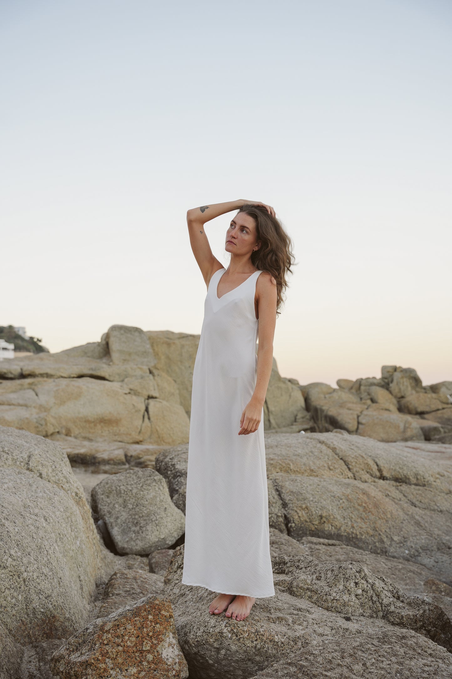 V-Neck & V-Back Maxi Dress