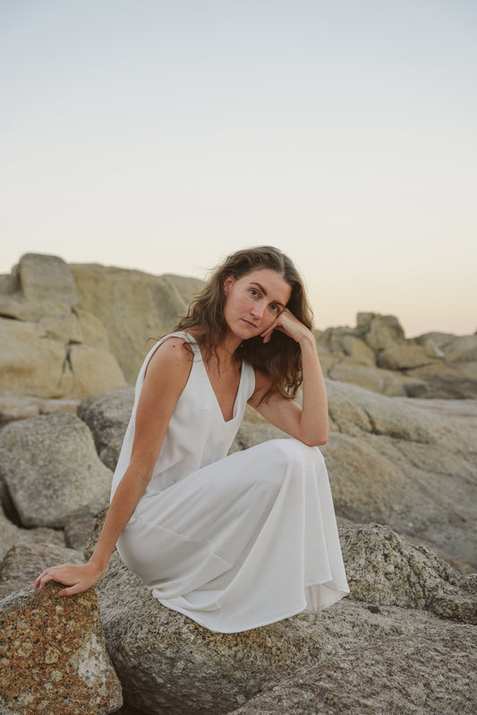 V-Neck & V-Back Maxi Dress