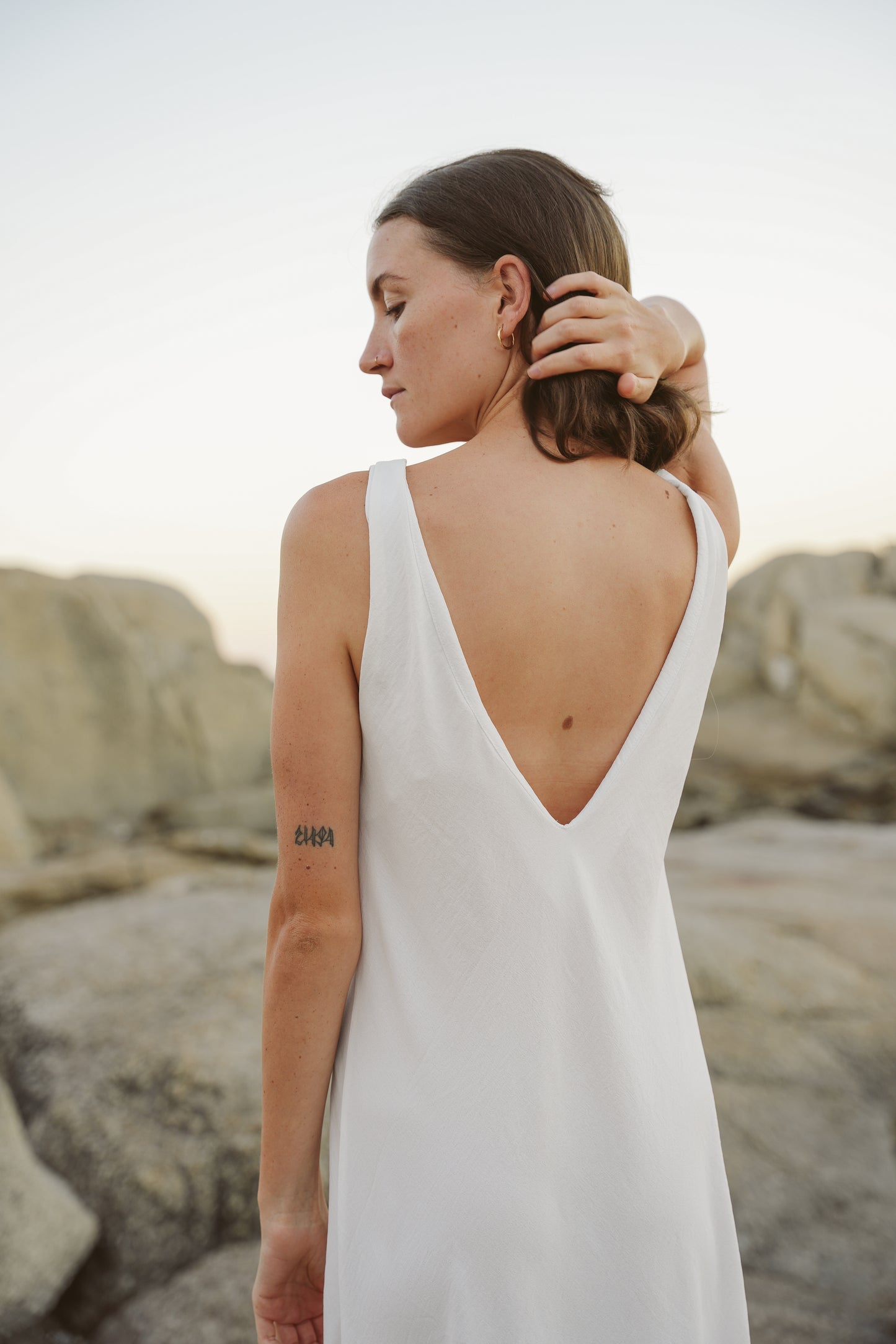 V-Neck & V-Back Maxi Dress