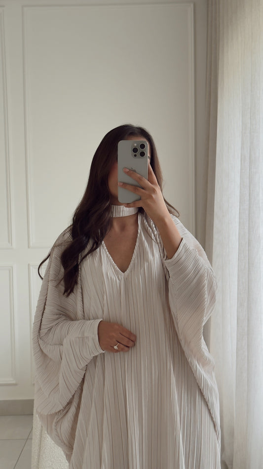Oyster Plissé Dress
