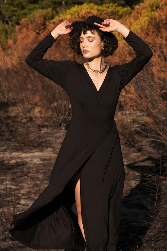 Long Sleeve Wrap Dress