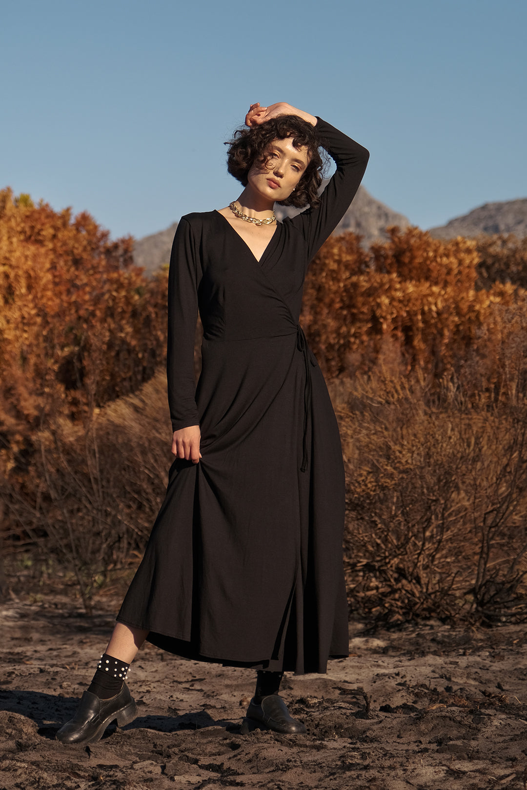 Long Sleeve Wrap Dress