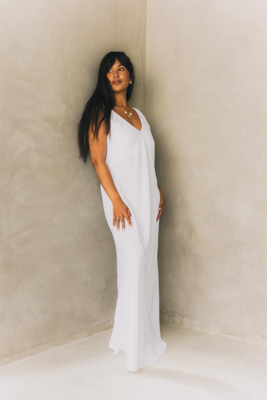 V-Neck & V-Back Maxi Dress